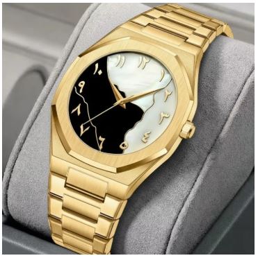 Black Arabic Aura Watch For Men Stylish