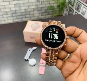 Smart Watch For Girls Gen9 – HD Display 1.3" Screen, Bluetooth Calling, Dual Straps (Rose Gold, Premium Design)