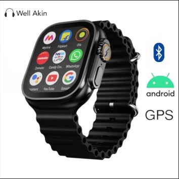 1.54″ Full Touch Fitness Tracker Smart Band – Heart Rate & BP Monitor, Waterproof, Call & Message Alerts