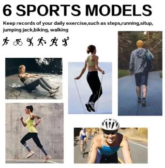 1.54″ Full Touch Fitness Tracker Smart Band – Heart Rate & BP Monitor, Waterproof, Call & Message Alerts